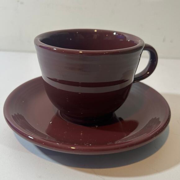 Fiesta Plum Teacup And Saucer Set, RETIRED, FIESTAWARE - Picture 1 of 7